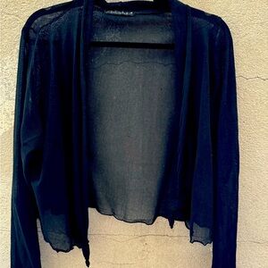 Cut Loose black mesh cropped top